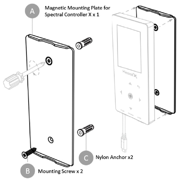 Magnetic Mount Plate for Spectral X Controller Kessil